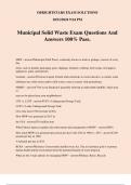 Municipal Solid Waste Exam Questions And Answers 100% Pass.