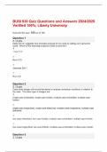 BUSI 830 Quiz Questions and Answers 2024/2025 Verified 100%; Liberty University