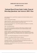 National Board Exam Study Guide; Funeral Directing Questions And Answers 100% Pass