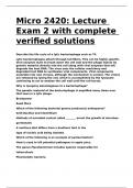 Micro 2420 Lecture Exam 2 with complete verified solutions.