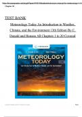 Test Bank for Meteorology Today: An Introduction to Weather, Climate, and the Environment 13th Edition, by Donald and Henson All 1-20 Chapters Covered ,Latest Edition, ISBN:9780357452073