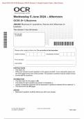 Actual 2024 OCR GCSE Business J204/02: Business 2: operations, finance and influences on business Merged Question Paper + Mark Scheme