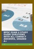 BPOC EXAM 4 STUDY GUIDE QUESTIONS WITH ALL CORRECT ANSWERS, GRADED A+