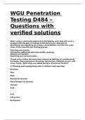 WGU Penetration Testing D484 – Questions with verified solutions.