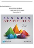 Solution Manual For Business Statistics 3rd Edition by Robert Donnelly, All Chapters 1 to 18 complete Verified editon