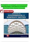 Test Bank For Accounting for Governmental and Nonprofit Entities 19th Jacqueline L Reck, Daniel Neely, Suzanne Lowensohn Fully Covered A+ Guide ISBN:9781264071203 Newest Version 2024