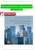 TEST BANK For Financial Markets and Institutions, 8th Edition by Anthony Saunders, Marcia Cornett, All Chapters 1 - 25, Complete A+ Guide ISBN:9781260772401 Newest Version 2024