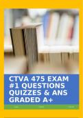 CTVA 475 EXAM #1 QUESTIONS QUIZZES & ANS GRADED A+