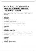 GEOG 1003 LSU Richardson with 100- correct answers 2025 latest update.