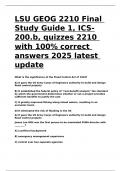 LSU GEOG 2210 Final Study Guide 1, ICS-200.b, quizzes 2210 with 100- correct answers 2025 latest update.