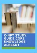 C-NPT STUDY GUIDE CORE KNOWLEDGE ALREADY GRADED A+