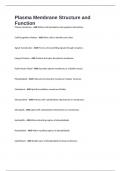 Plasma Membrane Structure and Function