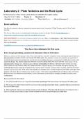 ESS 101 Laboratory 2: Plate Tectonics and the Rock Cycle 2024/2025 with complete solution