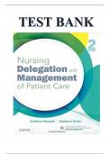 TEST BANK For Nursing Delegation and Management of Patient Care, 3rd Edition by Motacki | Verified Chapters 1 - 21 | Complete Newest Version