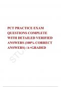 PCT PRACTICE EXAM QUESTIONS COMPLETE WITH DETAILED VERIFIED ANSWERS (100% CORRECT ANSWERS) /A+GRADED 