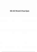 NR 503 Week 8 Final Quiz