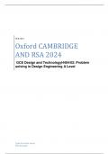 OXFORD CAMBRIDGE AND RSA 2024 GCE  Design and Technology  H404/02: Problem solving in Design Engineering  A Level ACTUAL PAPER AND MERGED MARKING SCHEME 2024