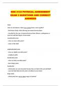 NSG 3133 PHYSICAL ASSESSMENT EXAM 3 QUESTIONS AND CORRECT ANSWERS