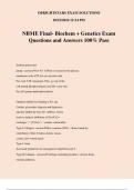 NBME Final- Biochem + Genetics Exam Questions and Answers 100% Pass