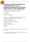  Adjusterpro Adjuster Pro Module 3-A Homeowners & 3 A.1 Tx Ho Supplemental Questions And Answers 100% Correct!!! Latest Updated 2024