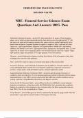 NBE - Funeral Service Sciences Exam Questions And Answers 100% Pass