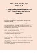 National Exam Questions And Answers 100% Pass : Property and building inspection.