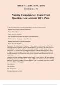 Nursing Competencies: Exam 2 Test Questions And Answers 100% Pass.