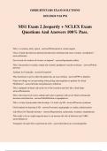 MS1 Exam 2 Jeopardy + NCLEX Exam Questions And Answers 100% Pass.