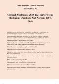 Outback Steakhouse 2023-2024 Server Menu Studyguide Questions And Answers 100% Pass.