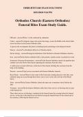 Orthodox Church (Eastern Orthodox) Funeral Rites Exam Study Guide