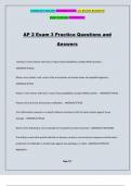 AP 2 Exam 3 Practice Questions and Answers