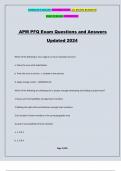 APM PFQ Exam Questions and Answers Updated 2024