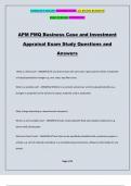 APM PMQ Business Case and Investment Appraisal Exam Study Questions and Answers