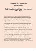 Pack Back Questions Exam 1 And Answers 100% Pass