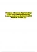 MSN 571-Advanced Pharmacology across the Lifespan Final exam latest questions and answers 2024 latest & Graded A+ 