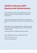 CESSWI Certification PART I Questions with Verified Answers |Latest 2024/2025