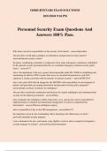 Personnel Security Exam Questions And Answers 100% Pass.