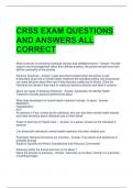 CRSS EXAM QUESTIONS AND ANSWERS ALL CORRECT 