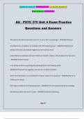 AU - PSYC 375 Unit 4 Exam Practice Questions and Answers