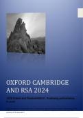 OXFORD CAMBRIDGE AND RSA 2024 GCE  Drama and Theatre  H459/31: Analysing performance  A Level ACTUAL QUESTION PAPER AND MARKING SCHEME MERGED 