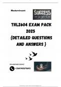 TRL2604 EXAM PACK 2025  {DETAILED QUESTIONS AND ANSWERS }