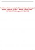 Test Bank for Davis Advantage for Understanding Medical-Surgical Nursing, 7th Edition, by Linda S. Williams, Paula D. Hopper. | 9781719644587 |All Chapters 1-57  ||Complete A+ Guide