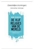 Samenvatting De vijf religies van de wereld - Kennis geestelijke stromingen + reader humanisme + toetsvragen!