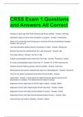 CRSS Exam 1 Questions and Answers All Correct 