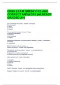 CRSS EXAM QUESTIONS AND CORRECT ANSWERS (ALREADY GRADED A+)