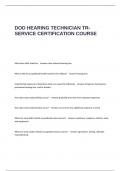 DOD HEARING TECHNICIAN TR-SERVICE CERTIFICATION COURSE EXAM QUESTIONS AND ANSWERS