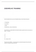 DOEHRS-HC TRAINING Exam Questions and Answers