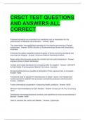 CRSCT TEST QUESTIONS AND ANSWERS ALL CORRECT 