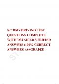 NC DMV DRIVING TEST QUESTIONS COMPLETE WITH DETAILED VERIFIED ANSWERS (100% CORRECT ANSWERS) /A+GRADED