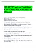 CRCST Practice Test Study Questions and Answers All Correct